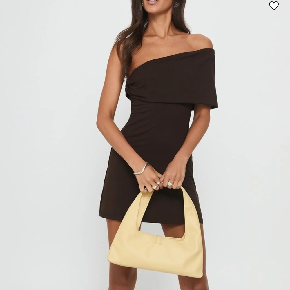 Princess Polly Off-Shoulder Brown Mini Dress